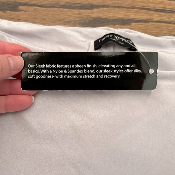 NWT Naked Wardrobe NW Shimmer Lilac Tube Top M - Picture 4 of 7